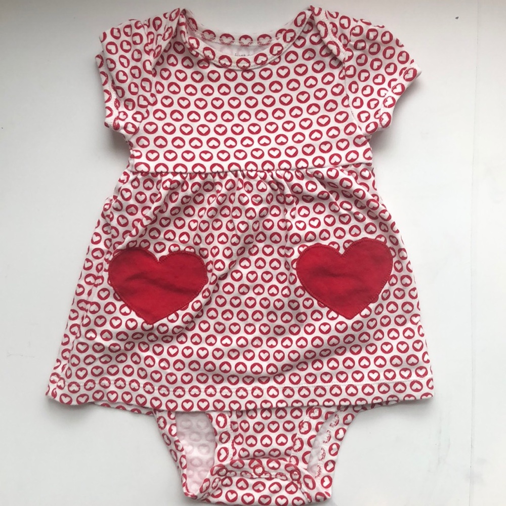 Carter’s Heart Onesie with red Cardigan